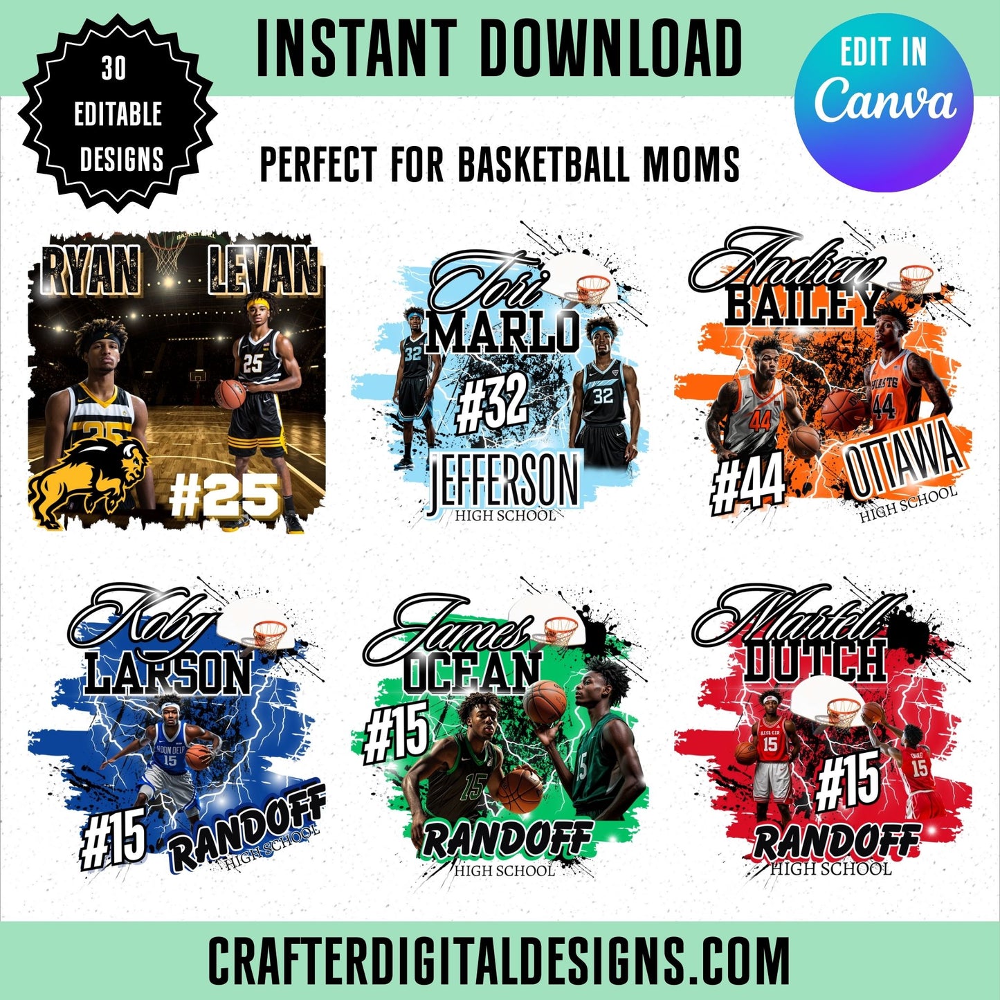 Canva Basketball Templates for Sports Moms (30 Editable Designs)