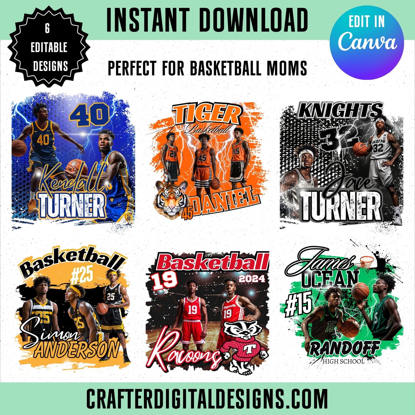 6 Editable Canva Basketball Templates for Sports Moms