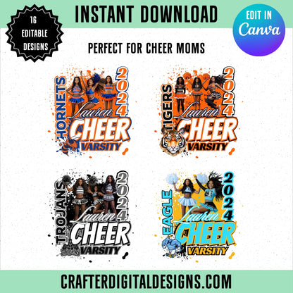 Canva Cheer Mom Designs (16 Editable Designs)