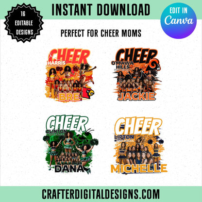 Canva Cheer Mom Designs (16 Editable Designs)