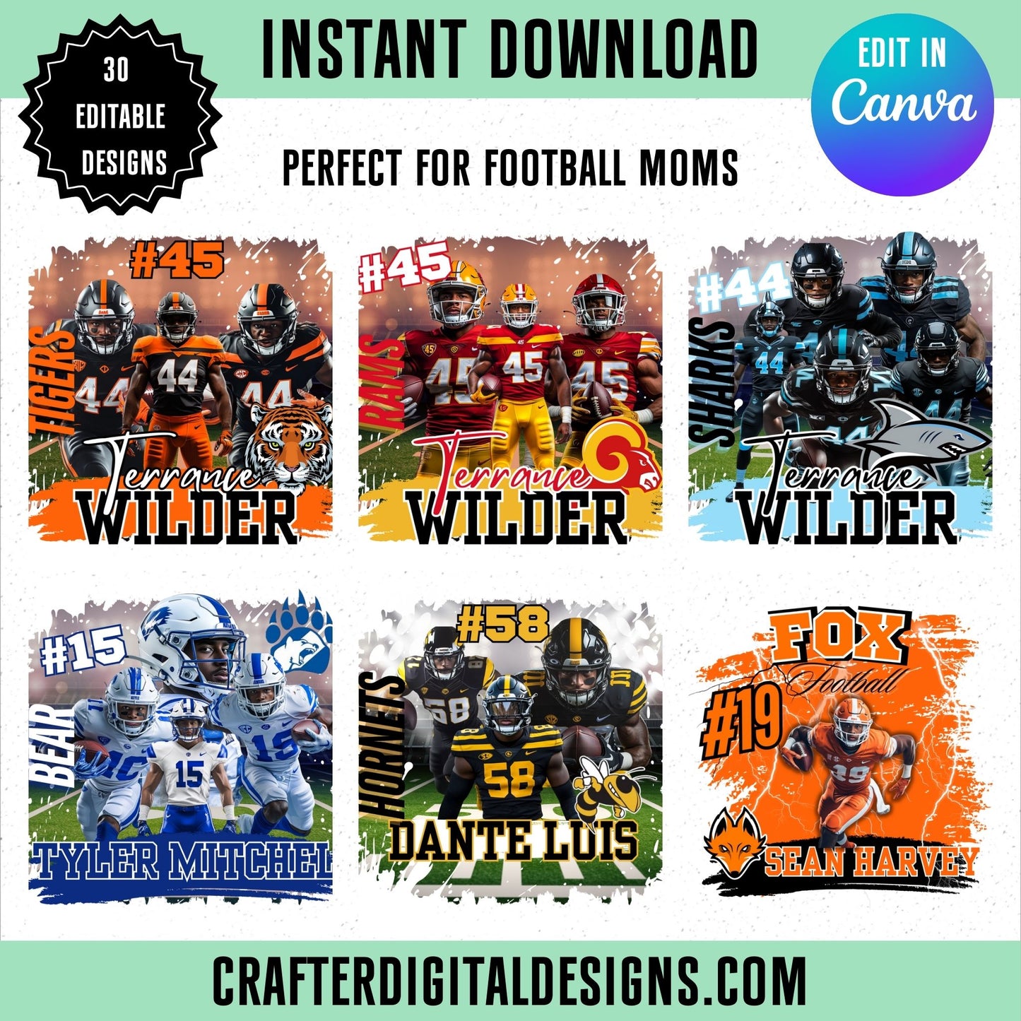 30 EDITABLE CANVA FOOTBALL TEMPLATES