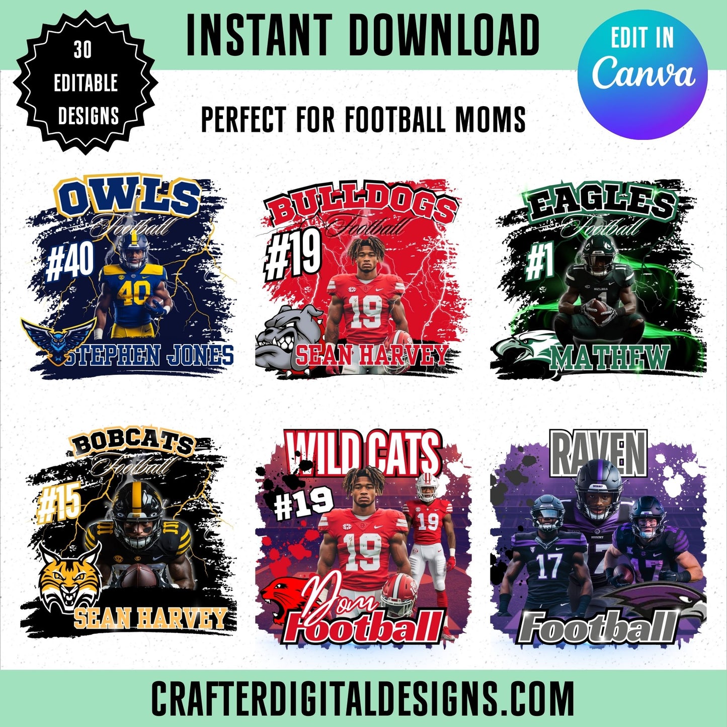 Canva Football Templates for Sports Moms (30 Editable Designs)