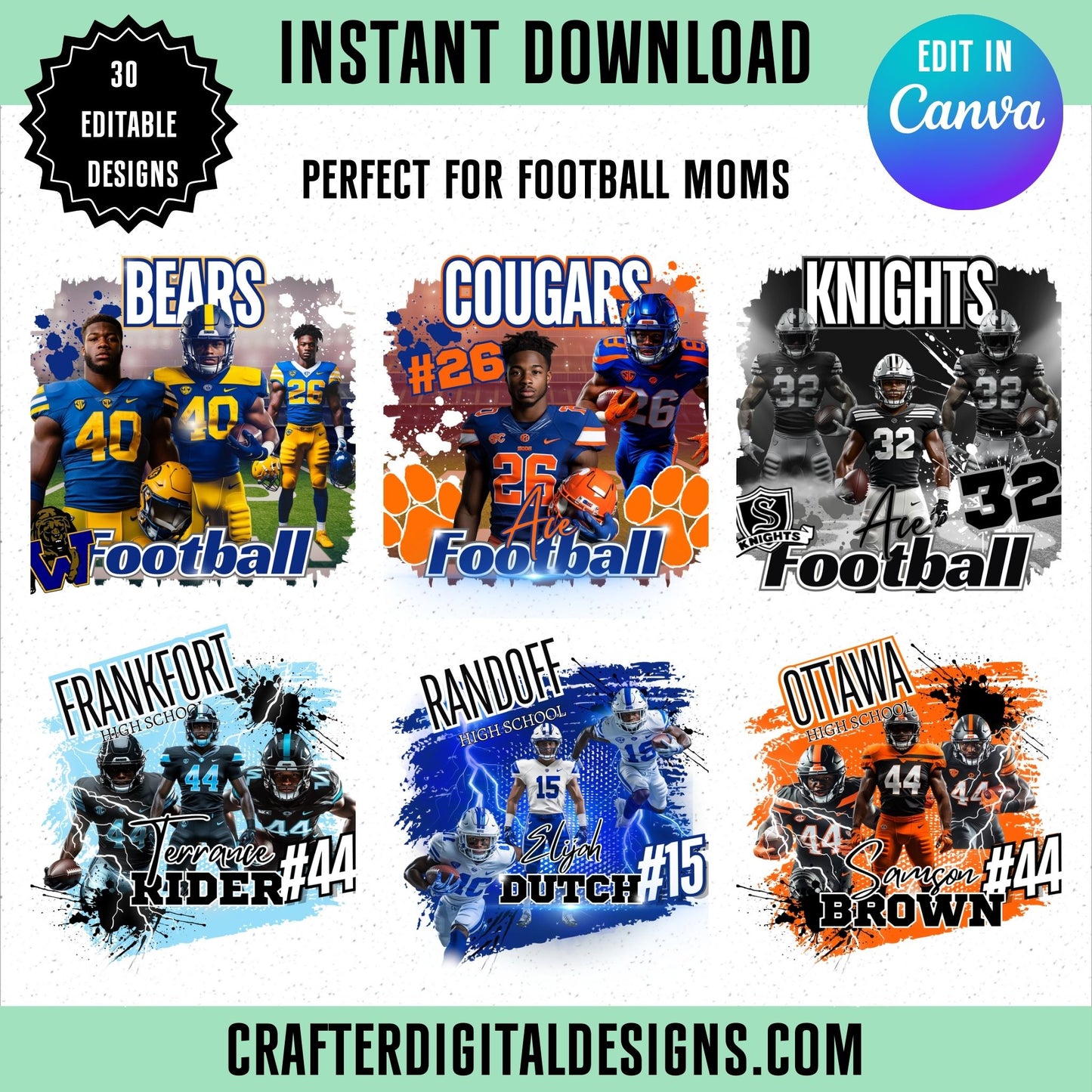 Canva Football Templates for Sports Moms (30 Editable Designs)