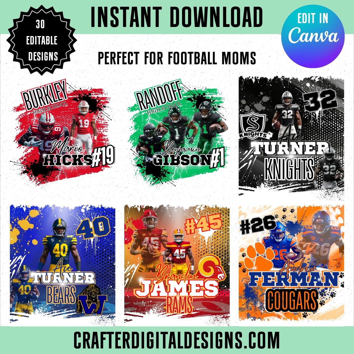 Canva Football Templates for Sports Moms (30 Editable Designs)