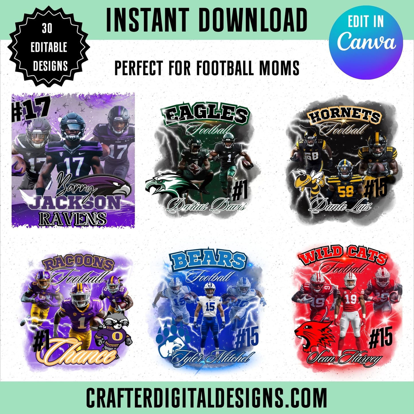 Canva Football Templates for Sports Moms (30 Editable Designs)