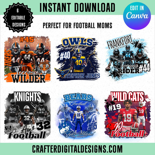 6 Editable Canva Football Templates for Sports Moms