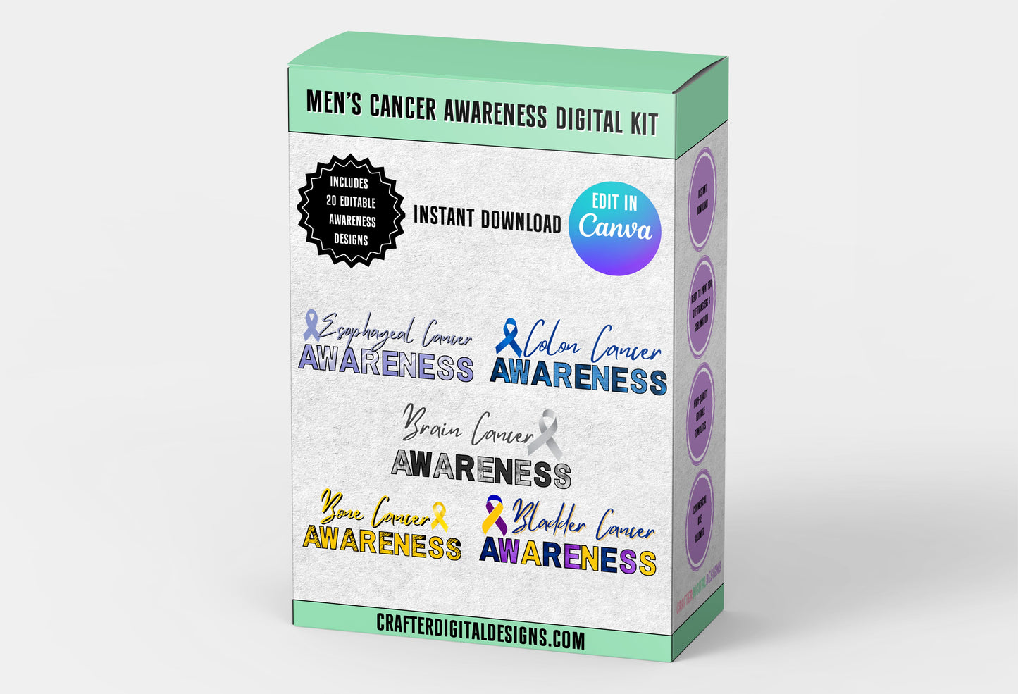 20 MEN'S CANCER AWARENESS TEXT EDITABLE DESIGNS & TEMPLATES